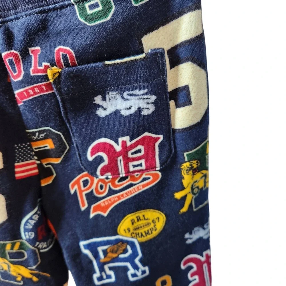 Polo‎ Ralph Lauren Toddler Boys Navy Varsity Multi-Logo Hoodie & Jogger Set 5T